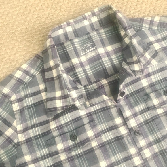 Cabela’s Blue Plaid Button Front Shirt - Picture 7 of 7